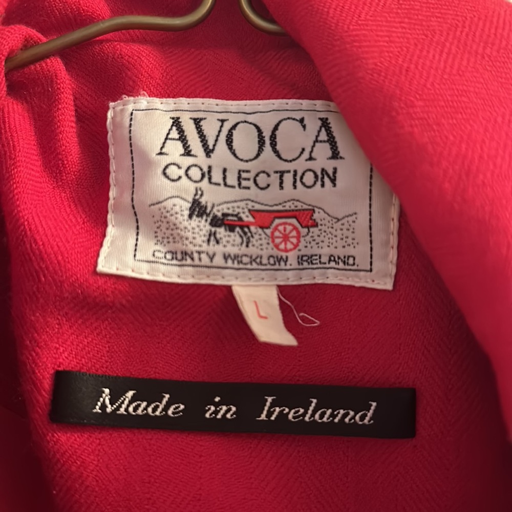 Avoca Collection Red Coat Made In Ireland With Scarf Gem